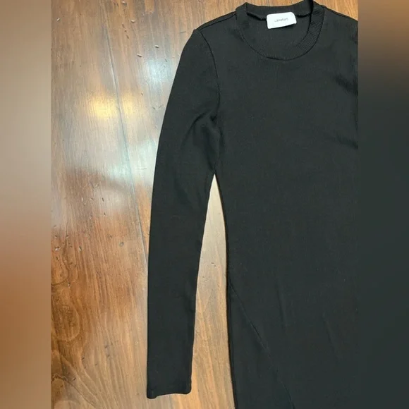 Lanston Ribbed Knit Midi Dress Size Small Black Bodycon Revolve Party Sleek Sexy - Picture 7 of 15
